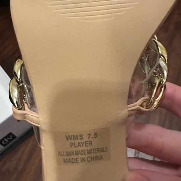 DV by Dolce Vita Player Women's Gold Chain Strap Heels 7.5 - Picture 5 of 5